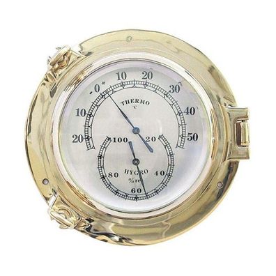 Bullaugen Comfortmeter, Marine Hygro-/ Thermometer, Messing Ø 14 cm