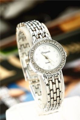 Neue Mode Casual Uhr Silber Armband Uhr Frauen Strass Uhren damen elegante Quarz Armb