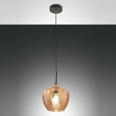 Fabas Luce 3722-40-125 Pendelleuchte Gallura amber schwarz 25cm E27