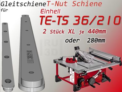 T-Nut Schiene, Gleitschiene f. Einhell TE-TS 36/210 Tischkreissäge 440 o. 280mm
