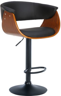 Barhocker Vestal Holzsitz mit Armlehne höhenverstellbar Metallgestell / schwarz