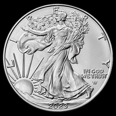 USA - 1 Unze Silbermünze American Eagle 2023 in Kapsel NEU!!