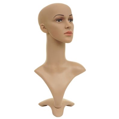 Mannequin-Kopf HWC-G70, Perückenpuppe weiblich Schaufensterpuppe, beweglich 55cm