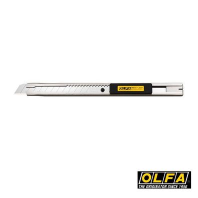 Olfa SVR-2 Edelstahl-Cutter + 2 Extra Edelstahklingen 9mm, Auto-Lock