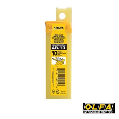 Olfa AB-10 - 9mm (10tlg) Klingen Ersatzklingen - 10er Pack in Plastikbox