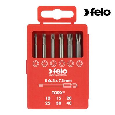 Felo - Profi Bit-Box Industrie, E 6,3 x 73 mm, 6-tlg. TORX® -