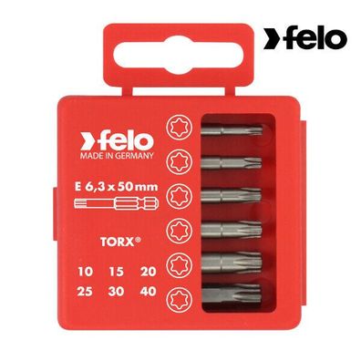 Felo - Profi Bit-Box Industrie, E 6,3 x 50 mm, 6-tlg. TORX® -