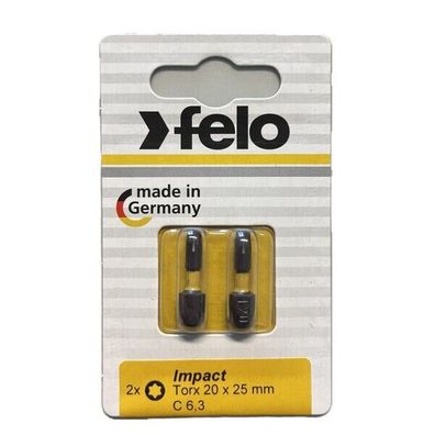 Felo - Impact Bits Torx 25mm - 2-er Packs in Größen TX 10 - TX 40 wählbar