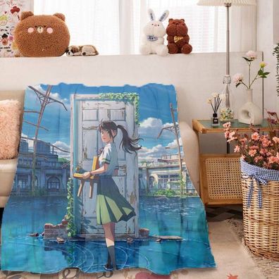 Film Suzume no Tojimari Nap Blanket Iwato Suzume S?ta Büro Decke Sofa Schlafdecke