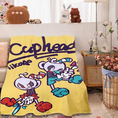 Cuphead Fleece Blanket Mugman Don't Deal With the Devil Nap Schlafdecke Büro Decke