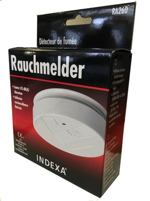 Indexa Rauchmelder 85 db RA260 Brandschutz inkl. Batterie Rauchschutz Feuermelder