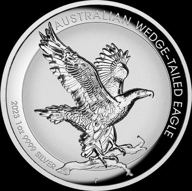 Australien 1 oz. Unze Silber 999.9 Wedge-Tailed Eagle Silbermünze 2023 - Neu