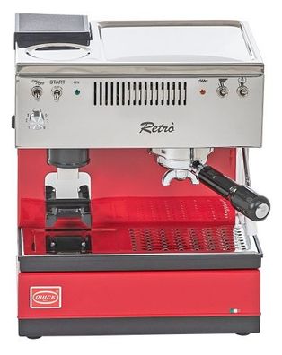 Quick Mill Retro 0835 Espressomaschine mit eingebauter Mühle, rot