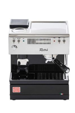 Quick Mill Retro 0835 Espressomaschine mit eingebauter Mühle, schwarz