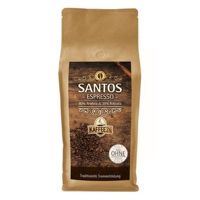 Kaffee24 SANTOS Espresso ganze Bohnen 1kg