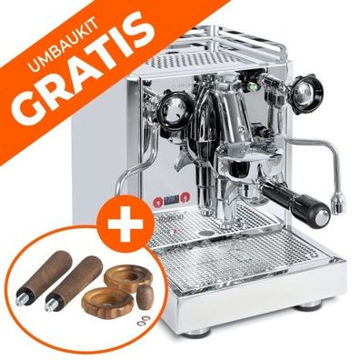 Quick Mill Espressomaschine Rubino Plus + GRATIS Umbaukit aus Holz für Rubino Plus