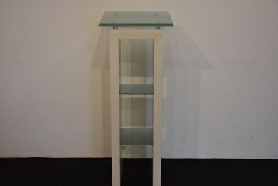 Stehpult, Platte Glas, Gestell weiß, gebraucht