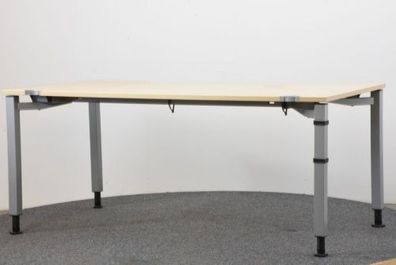 Schreibtisch, 90x180, Ahorn/ grau, gebraucht