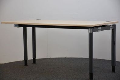 Schreibtisch, 80x160, Ahorn/ grau, gebraucht