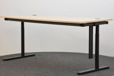Schreibtisch, 80x180, Ahorn/ schwarz, gebraucht