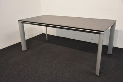 Bene Schreibtisch, Breite 180 cm, Nußbaum/ silbergrau, gebraucht