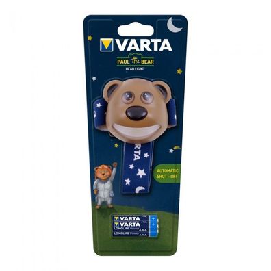Varta 17500 "PAUL THE BEAR" LED Kinder Stirnlampe 3x AAA Varta Long Life Batterien