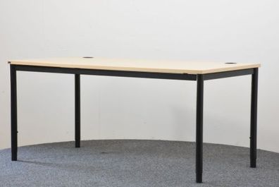 Schreibtisch, 80x160, Ahorn/ schwarz, gebraucht