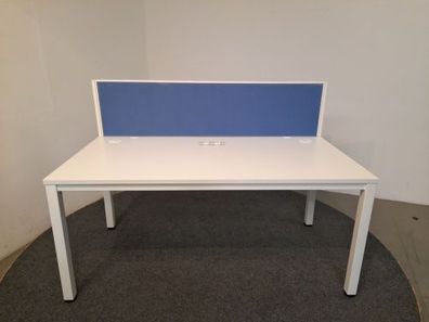 Schreibtisch, 80x160, weiß mit Schallschutz, höhenverstellbar, gebraucht