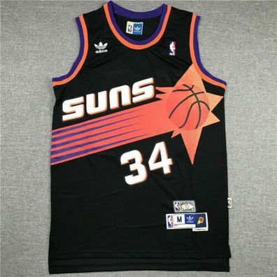 NEU Retro Charles Barkley #34 Phoenix Suns Basketball Trikot Genaht Schwarz * DE