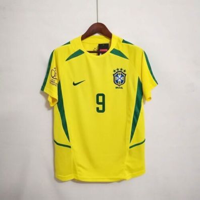 2002 Brasilien Heim Trikot Ronaldo #9 Neu DE/ * / * /