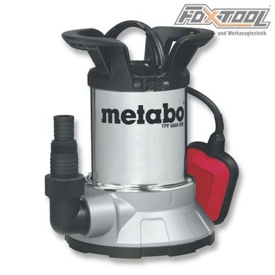 Metabo Klarwasser-Tauchpumpe TPF 6600 SN [450Watt, 6600 Liter/ h ] Flachsaugend