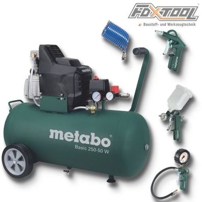 Metabo Druckluft-Kompressor Basic 250-50W 230Volt-8bar-50Liter-200l/ min 69086600