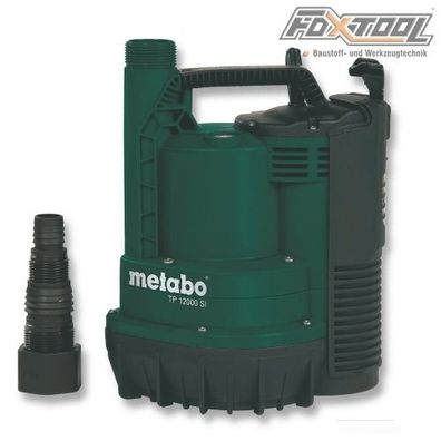 Metabo Klarwasser-Tauchpumpe TP12000 SI [600Watt, 12000Liter/ h ] Flachsaugend
