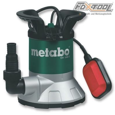 Metabo Klarwasser-Tauchpumpe TPF 7000 S [450Watt, 7000Liter/ h ] Flachsaugend1223