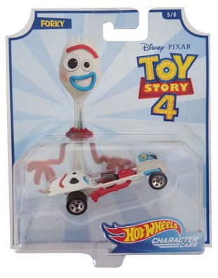Mattel GCY57 Hot Wheels Disney Toy Story 4, Forky Fahrzeug im Maßstab 1:64, weiß