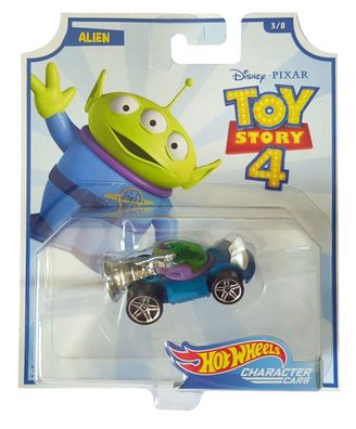 Mattel GCY55 Hot Wheels Disney Toy Story 4, Alien Fahrzeug im Maßstab 1:64, blau