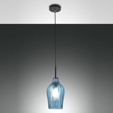Fabas Luce 3724-40-244 Pendelleuchte Stintino azurblau schwarz 18cm E27
