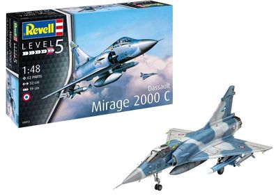 Revell Dassault Mirage 2000C in 1:48 Modellbausatz 03813 Bausatz