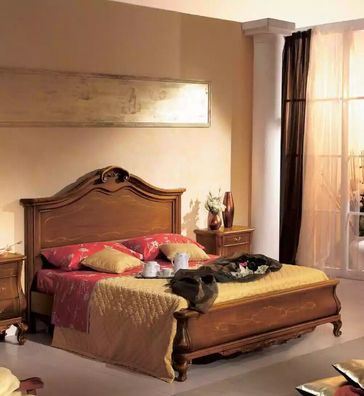 Holzdoppelbett im klassischen Stil Luxuriöses Schlafzimmer design Betten