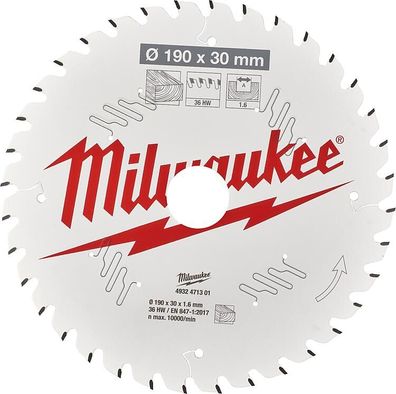 Kreissägeblatt Milwaukee 190x30 mm 36Z Wechselzahn, für Holz