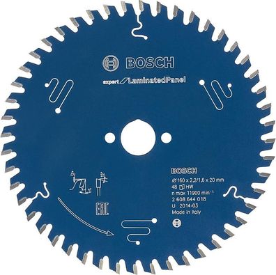 Kreissägeblatt Bosch für Kunststoffbesch ichtete Platten und Laminat 140x20mm