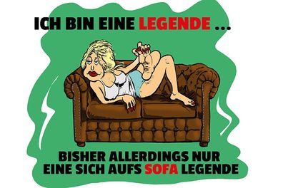 Top-Schild mit Kordel, 20 x 30 cm, Bin Legende, aufs Sofa Legende, FUN, neu & ovp