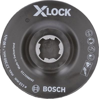 Kletthaftteller BOSCH mit Center PIN un d X - Lock Aufnahme 125 mm
