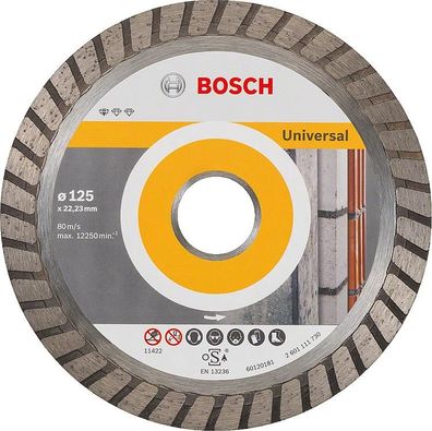 Diamanttrennscheibe BOSCH Universal Turb o 125 x 22,23 x 2,0mm