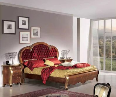 Chesterfield Luxusbett für Schlafzimmer Polsterung Design Luxusbetten