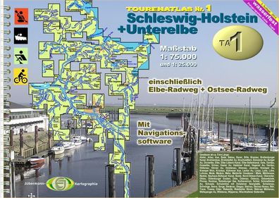 Wasserwander - TourenAtlas TA1, Schleswig - Holstein mit Unterelbe