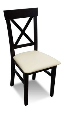 Klassischer Stuhl Schwarz Holz Sitz Polster Design Textil Modern Stil Neu