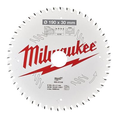 Kreissägeblatt Milwaukee 190x30 mm 48Z Wechselzahn, für Holz