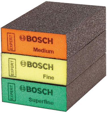 Schleifschwamm-Set BOSCH EXPERT 69 x 97 x 26 mm, mittel, fein, super fein, 3-t