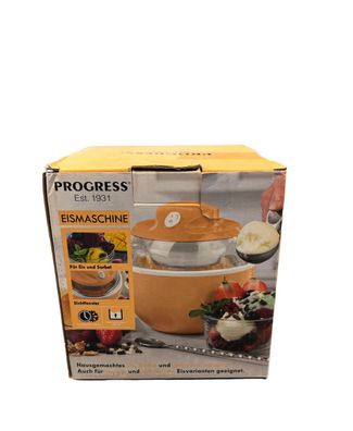 Progress Eismaschine Desserts laktosfreie Eisvariante Eis und Sorbet 600ml Orange